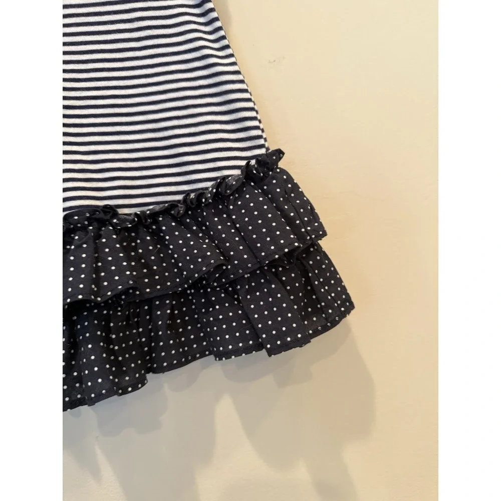 Ralph Lauren Toddler Girls striped‎ ruffled dress w/matching bloomers Size 6M